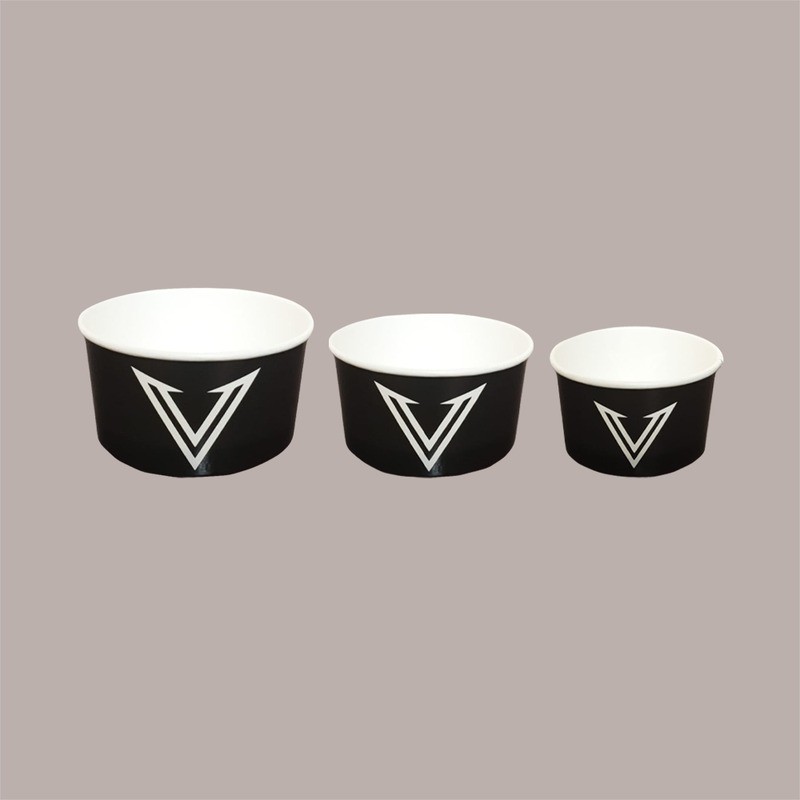 200 Pz Coppetta Gelato Carta 160cc Colore Nero Fantasia Victory [61a46e99]