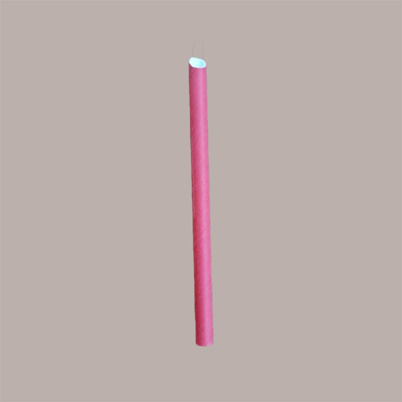 100 Pz Cannucce in Carta Incartate Bubble Tea H200 mm Dm 12mm [9933302a]