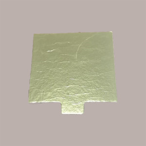 200 Vassoio Monoporzione Quadrato Cartoncino Oro Nero 8x8 cm