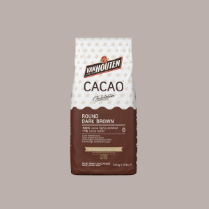 750 gr Cacao Round Dark Brown Altamente Sgrassato Van Houten