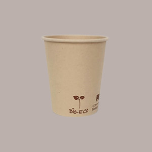 50 Pz Bicchiere Carta Bamboo Biodegradabile Compost BHF25 8oz [e7d1e408]