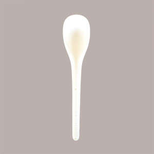 128 Pz Cucchiaino Bio Beige 17,5 cm PLA Yogurt Granita Curvy [d508db8c]