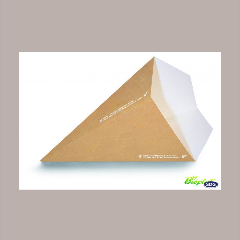 100 Pz Cono Grande Porta Fritti Carta Avana Bio Take Away H225 [32c97226]