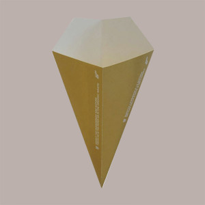 100 Pz Cono Grande Porta Fritti Carta Avana Bio Take Away H225 [37993538]