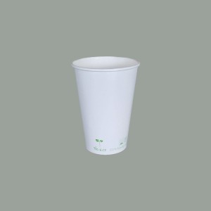 100 Pz Bicchiere Bibita Carta Bianco Biodegradabile Compost 300cc [f9b980df]