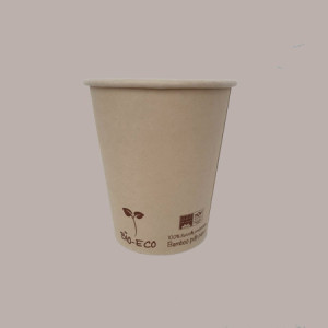 50 Pz Bicchiere Carta Bamboo Biodegradabile Compostabile 350cc 10oz [cc34b149]