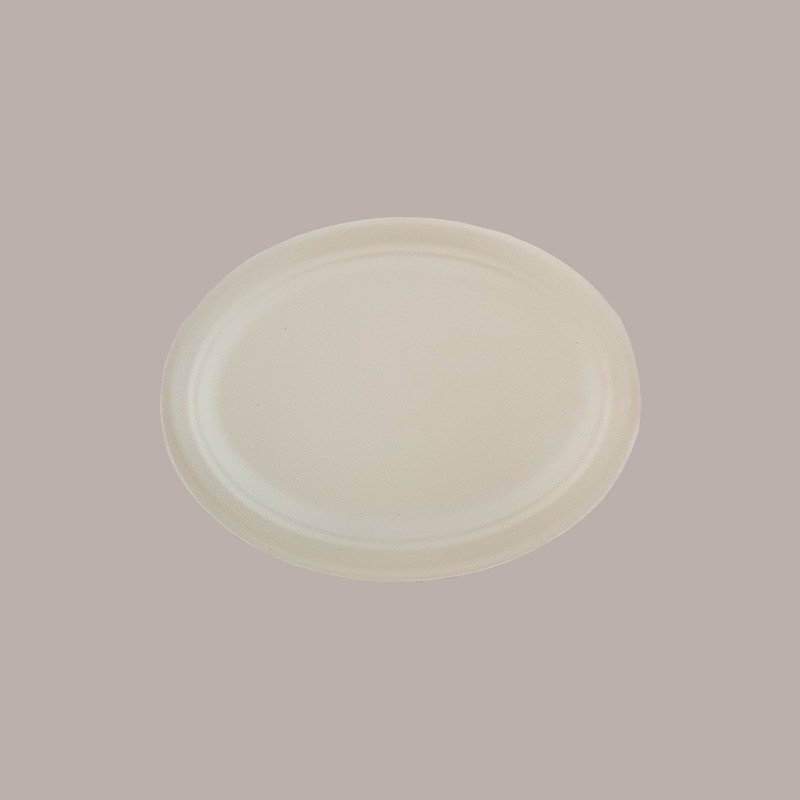 50 Pz Vassoio Piatto Ovale Bio Eco Carta Polpa Cellulosa 26x20cm [216a6d65]