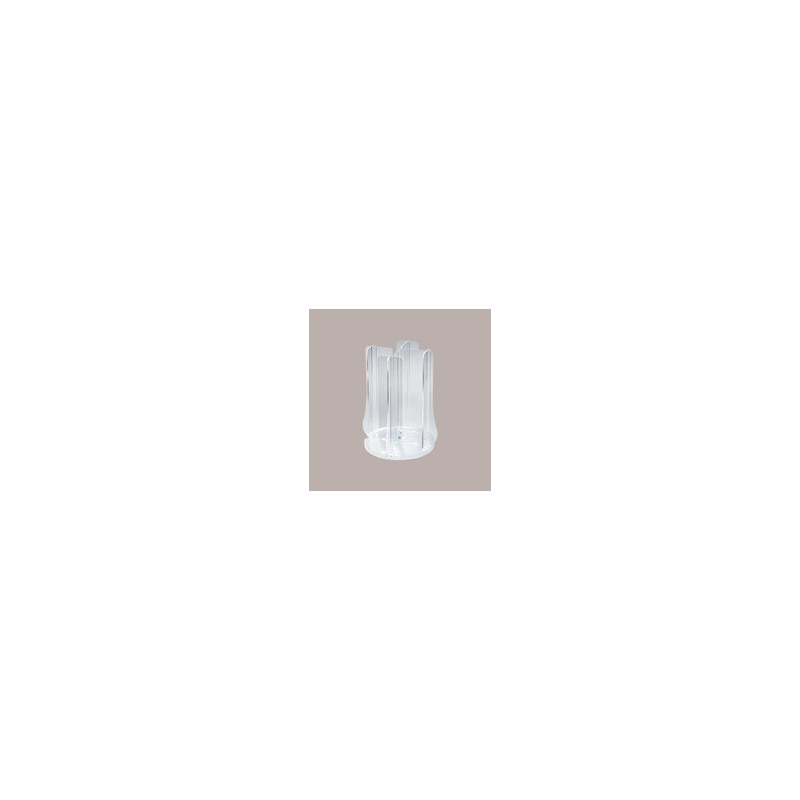 Porta Coppette Gelato Girevole a 4 file in Plexiglass Base Satinata [13c70c03]