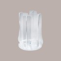Porta Coppette Gelato Girevole a 4 file in Plexiglass Base Satinata [13c70c03]