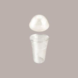 100 Pz Bicchiere Plastica PET 350cc (0,25 L alla Tacca) + Coperchio Cupola Senza foro Bibita Birra [0e8ce822]