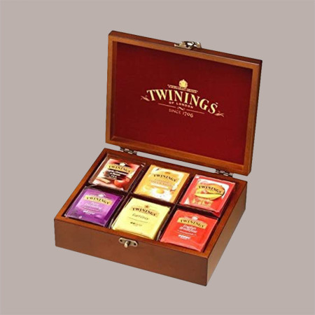 Scatola Legno 6 Scomparti + 54 Filtri Tisane Assortite Twinings [c19b541d]