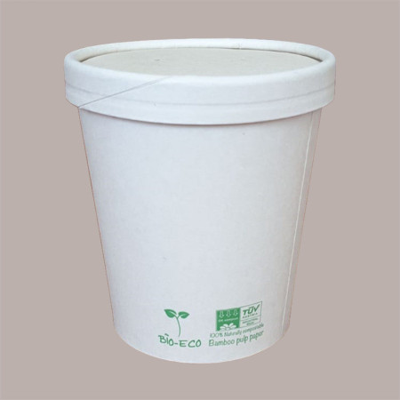 25 Pz Cestello Barattolino + Coperchio Carta BIO Soup Bucket 500 [25a7fecb]