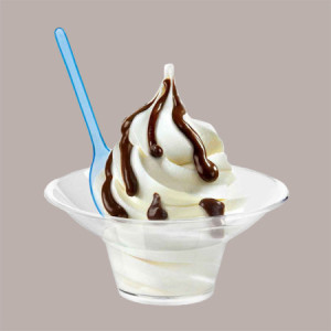 50 Pz Coppetta YO MIX 100cc per Yogurt Gelato in Plastica Striatura Gialla Alcas [76982610]