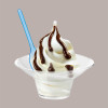 50 Pz Coppetta YO MIX 100cc per Yogurt Gelato in Plastica Striatura Gialla Alcas [76982610]