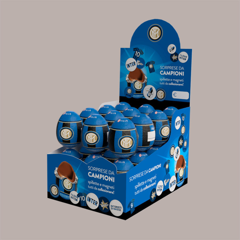 Inter Ovetto Cioccolato al Latte 20 gr con Sorprese Dolfin Espositore da 24 pezzi [76528146]