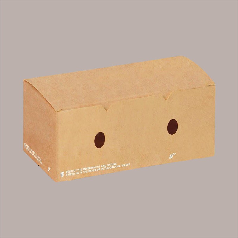 50 Pz Porta Crocchette Fritti Carta Avana Bio Compost Grande XL 200x120H70mm [11032f5d]