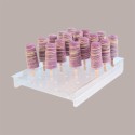 1 Pz Espositore Vetrina Orizzontale per Ghiaccioli Stecchi Gelato 24 Fori 36x25H5cm [68506f89]