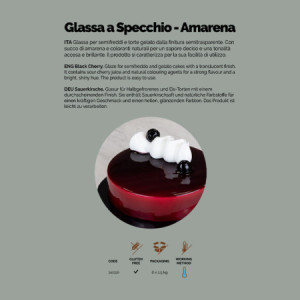 1,5 Kg Glassa a Specchio Gusto Amarena per Dolci Semifreddi Leagel [75d27bec]