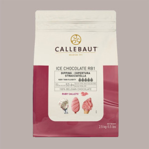 2,5 Kg Cioccolato di Copertura Ruby Ice Callebaut Stecchi Gelato