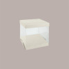 1 Pz Scatola Porta Torta Maxi Box Base e Coperchio Bianco Astuccio Trasparente in pvc 500x500H540mm [79ffc88b]