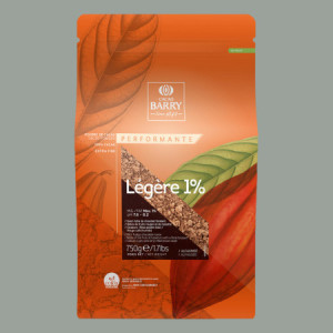 750 gr Cacao in Polvere 100% Leggero Sgrassato Légère 1% Performante Barry [03129475]