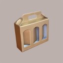 10 Pz Scatola Astuccio Porta 3 Vasetti Salse Creme in Cartoncino Seta Oro 190x60H150mm [886aee5f]