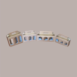 10 Pz Scatola Astuccio Porta 3 Vasetti Salse Creme in Cartoncino Seta Oro 190x60H150mm [e0348ae1]