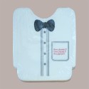 100 Pz Bavaglio BIG Monouso Bianco Grafica Papillon Tessuto Tnt 43x46cm [bf819f3a]
