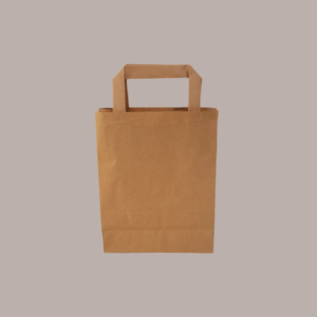 50 Pz Borsa Shoppers Carta Avana Eco 100 gr Manico Pattina 22+10x30cm [6553551f]