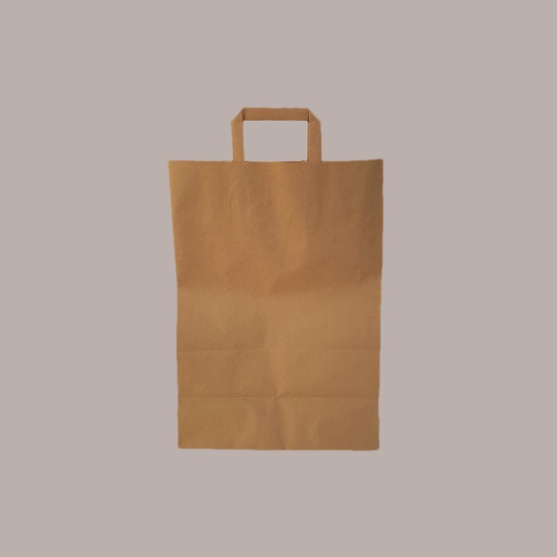 50 Pz Borsa Shoppers Carta Avana Eco 100 gr Manico Pattina 32+16x45cm [017f44eb]
