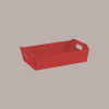 10 Pz Cesto per Confezioni Regalo Natalizie Medio in Carta Lino Rosso Rettangolare 400x300H120mm [768cd922]
