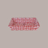 1 Pz Cesto per Confezioni Natalizie Anima Metallo e Carta Bianco Rosso 360x260H75mm [d5d604de]