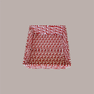 1 Pz Cesto per Confezioni Natalizie Anima Metallo e Carta Bianco Rosso 360x260H75mm [d08643c0]