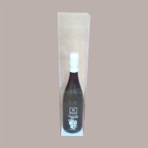 10 Pz Scatola per Confezione Regalo Porta 1 Bottiglia Olio Vino in Plastica Trasparente con Maniglia 90x90H430mm [a670f0f4]