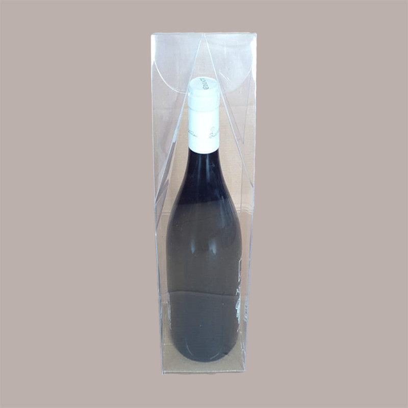 10 Pz Scatola per Confezione Regalo Porta 1 Bottiglia Olio Vino in Plastica  Trasparente 90x90H370mm