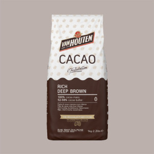 1 Kg Pasta di Cacao in Polvere Rich Deep Brown 100% Massa Van Houten Callebaut
