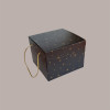 5 Pz Scatola per Confezioni Regalo Porta Panettone Basso Segreto in Carta Nero Grafica Stelle Oro 245x245H180mm [169d776d]