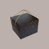 5 Pz Scatola per Confezioni Regalo Porta Panettone Basso Segreto in Carta Nero Grafica Stelle Oro 245x245H180mm [3ff23c00]
