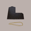 5 Pz Scatola per Confezioni Regalo Porta Panettone Basso Segreto in Carta Nero Grafica Stelle Oro 245x245H180mm [caeb737e]