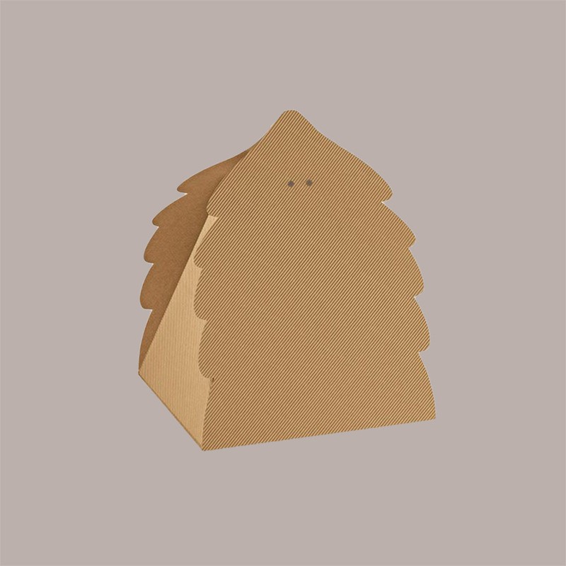 5 Pz Scatola per Confezione Regalo Porta Panettone Pandoro in Cartoncino Onda Avana a Forma di Albero 345x300H335mm [61d19776]