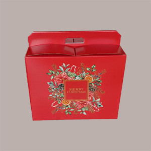 5 Pz Scatola per Confezione Regalo Porta Panettone Bottiglia Valigetta Grande Carta Rosso Merry Christmas 430x240H345 [4d5540ac]
