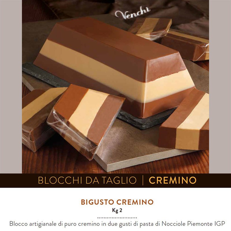 Blocco di Cremino Bigusto da Taglio Cioccolato Venchi 2 Kg [1900111f]