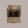 5 Pz Scatola per Confezione Regalo Porta 6 Bottiglia Olio Vino Cubotto in Carta Avana Liscio 270x180H340mm [22b05392]