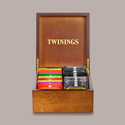 Scatola Legno 4 Scomparti + 40 Filtri Tè Assortiti Tea The Twinings [3dbb789f]