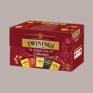 Scatola Legno 4 Scomparti + 40 Filtri Tè Assortiti Tea The Twinings [e1cd7c8c]