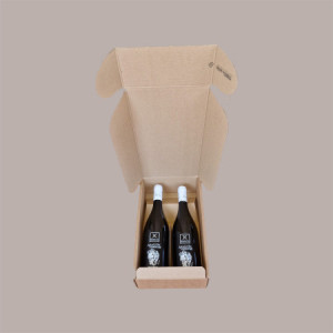 10 Pz Scatola per Confezione Regalo Porta 2 Bottiglie Olio Vino Cantinetta Stesa in Carta Avana 340x185H90mm [f3d55bbb]