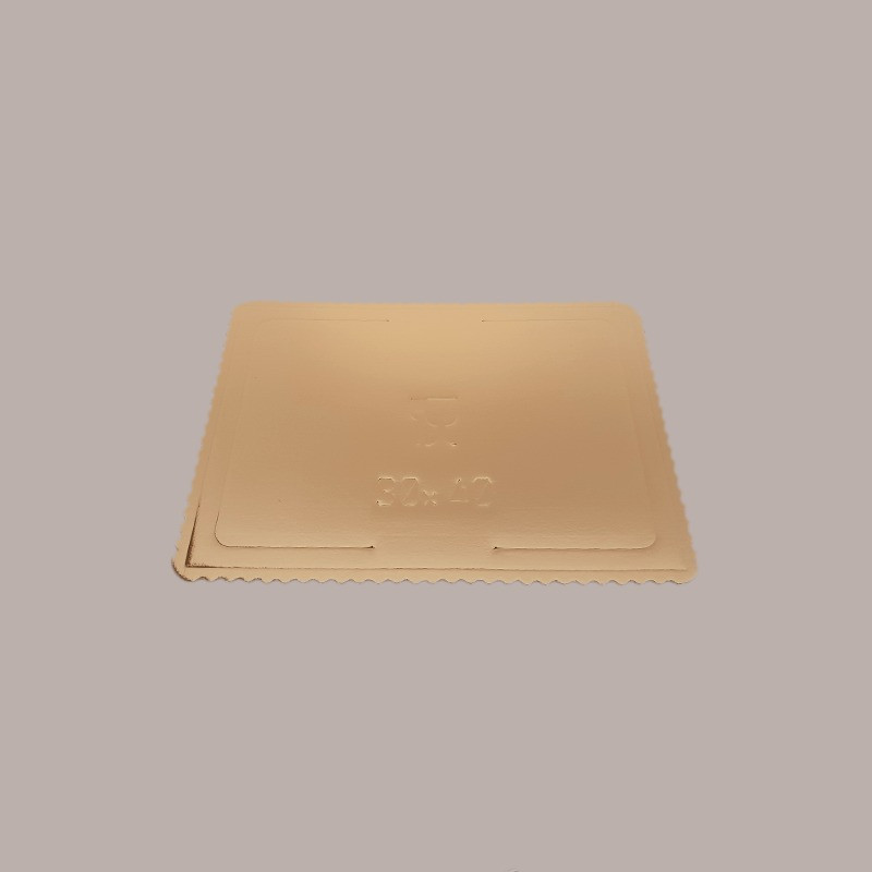 Sottotorta Vassoio Cartone Rettangolare Oro-Nero Microtriplo 30x40cm -  Confezione da 10 pz 