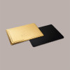 Sottotorta Vassoio Cartone Rettangolare Oro-Nero Microtriplo 16x30cm - Confezione da 10 pz - [61db3b88]