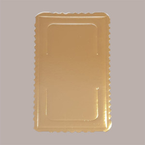 Sottotorta Vassoio Cartone Rettangolare Oro-Nero Microtriplo 21x30cm - Confezione da 10 pz -