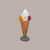 Cono Gelato Gigante Getta Carte Cestino in Vetroresina Base + Testa H164cm [17039352]